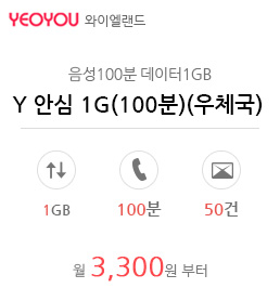 Y 안심 1G(100분)(우체국)