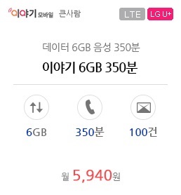 이야기 6GB 350분 